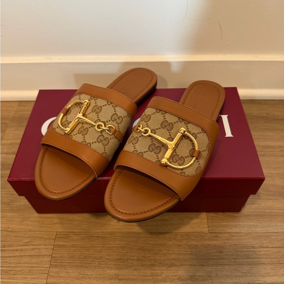 Gucci Shoes - Gucci Horsebit Slide Sandals NIB